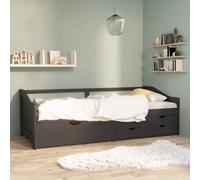 vidaXL Divano Letto 3 Posti con Cassetti Grigio Pino Massello 90x200cm