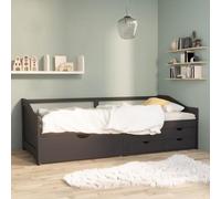 vidaXL Divano Letto 3 Posti con Cassetti Grigio Pino Massello 90x200cm