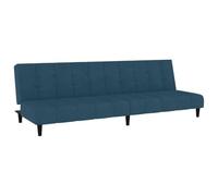 vidaXL Divano Letto a 2 Posti Blu in Velluto