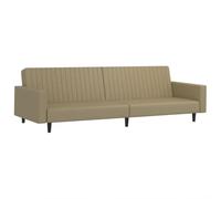 vidaXL Divano Letto a 2 Posti Cappuccino in Similpelle