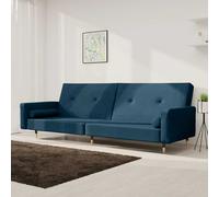 vidaXL Divano Letto a 2 Posti con 2 Cuscini Blu in Velluto
