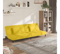 vidaXL Divano Letto a 2 Posti con 2 Cuscini Giallo in Velluto