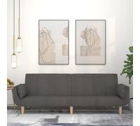 vidaXL Divano Letto a 2 Posti con 2 Cuscini Grigio Scuro in Tessuto