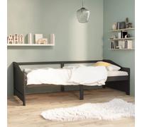 vidaXL Divano Letto a 3 Posti Grigio Legno Massello di Pino 90x200cm