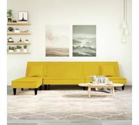 vidaXL Divano Letto a L Giallo 255x140x70 cm in Velluto