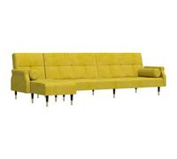 vidaXL Divano Letto a L Giallo 271x140x70 cm in Velluto