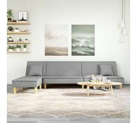 vidaXL Divano Letto a L Grigio Chiaro 255x140x70 cm in Tessuto