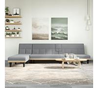 vidaXL Divano Letto a L Grigio Chiaro 255x140x70 cm in Tessuto