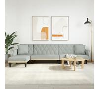vidaXL Divano Letto a L Grigio Chiaro 271x140x70 cm in Velluto