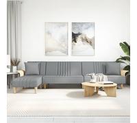 vidaXL Divano Letto a L Grigio Chiaro 279x140x70 cm in Tessuto
