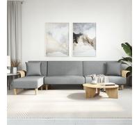 vidaXL Divano Letto a L Grigio Chiaro 279x140x70 cm in Tessuto