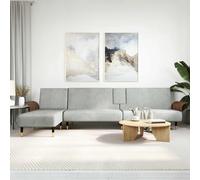 vidaXL Divano Letto a L Grigio Chiaro 279x140x70 cm in Velluto
