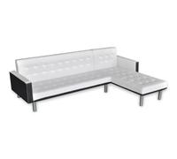 vidaXL Divano letto a forma di L in pelle artificiale bianca e nera