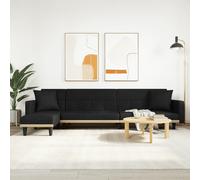 vidaXL Divano Letto a L Nero 275x140x70 cm in Tessuto