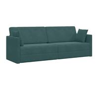 vidaXL Divano Letto a Pavimento 2-in-1 Verde Scuro 213x144x60 cm Velvet