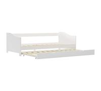 vidaXL Divano Letto a Scomparsa Rete a Doghe in Multistrato Sofa Struttura Telaio 2 Letti Giroletto Salvaspazio Bianco 90x200 cm Legno di Pino