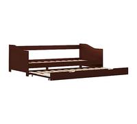 vidaXL Divano Letto a Scomparsa Rete a Doghe in Multistrato Sofa Struttura Telaio 2 Letti Giroletto Salvaspazio Marrone Scuro 90x200 cm Legno di Pino