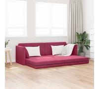 vidaXL Divano Letto a Terra 2-in-1 Rosso Vino 213x144x60 cm Velluto
