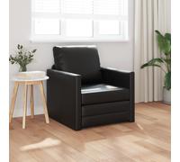 vidaXL Divano Letto a Terra Nero 74 x 77 x 81 cm Pelle sintetica