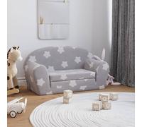 vidaXL Divano Letto Bambini a 2 Posti Grigio Chiaro con Stelle Peluche