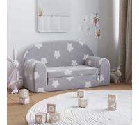 vidaXL Divano Letto Bambini a 2 Posti Grigio Chiaro con Stelle Peluche