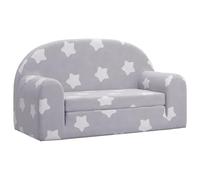 vidaXL Divano Letto Bambini a 2 Posti Grigio Chiaro con Stelle Peluche