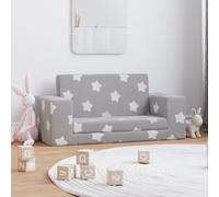 vidaXL Divano Letto Bambini a 2 Posti Grigio Chiaro con Stelle Peluche