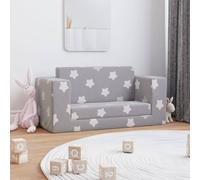 vidaXL Divano Letto Bambini a 2 Posti Grigio Chiaro con Stelle Peluche