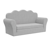 vidaXL Divano Letto Bambini a 2 Posti Grigio Chiaro in Morbido Peluche