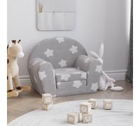 vidaXL Divano Letto Bambini Grigio Chiaro con Stelle Morbido Peluche