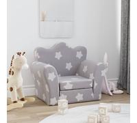 vidaXL Divano Letto Bambini Grigio Chiaro con Stelle Morbido Peluche