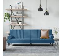 VIDAXL - Divano Letto Con Braccioli Blu In Velluto