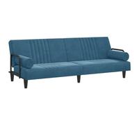 VIDAXL - Divano Letto Con Braccioli Blu In Velluto