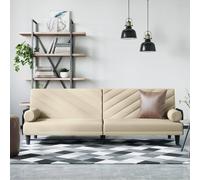 vidaXL Divano Letto con Braccioli Crema in Tessuto