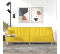 vidaXL Divano Letto con Braccioli Giallo Chiaro in Tessuto