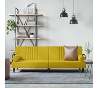 vidaXL Divano Letto con Braccioli Giallo in Velluto