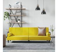 vidaXL Divano Letto con Braccioli Giallo in Velluto