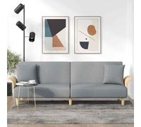 vidaXL Divano Letto con Braccioli Grigio Chiaro in Tessuto