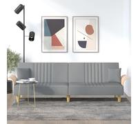 Divano Letto con Braccioli Grigio Chiaro in Tessuto