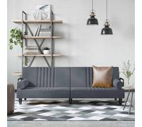 vidaXL Divano Letto con Braccioli Grigio Scuro in Velluto