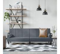vidaXL Divano Letto con Braccioli Grigio Scuro in Velluto