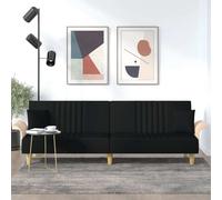 Divano Letto con Braccioli Nero in Tessuto