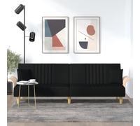 vidaXL Divano Letto con Braccioli Nero in Tessuto