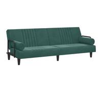 vidaXL Divano Letto con Braccioli Verde Scuro in Velluto