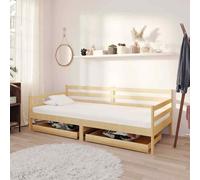 VIDAXL - Divano Letto con Cassetti 90x200 cm Legno Massello di Pino - SPEDIZIONE GRATUITA