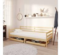 vidaXL Divano Letto con Cassetti 90x200 cm Legno Massello di Pino