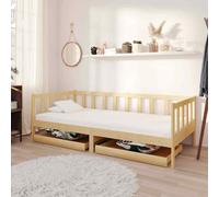 VIDAXL - Divano Letto con Cassetti 90x200 cm Legno Massello di Pino - SPEDIZIONE GRATUITA