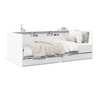 vidaXL Divano Letto con Cassetti Senza Materasso Bianco 100x200 cm