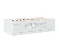 vidaXL Divano Letto con Cassetti Senza Materasso Bianco 100x200 cm