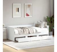 vidaXL Divano Letto con Cassetti senza Materasso Bianco 75x190 cm